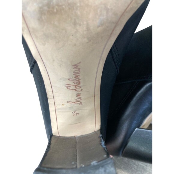 Sam Edelman‎ Heeled Ankle Boots Black Leather Size 8.5 - Picture 6 of 8